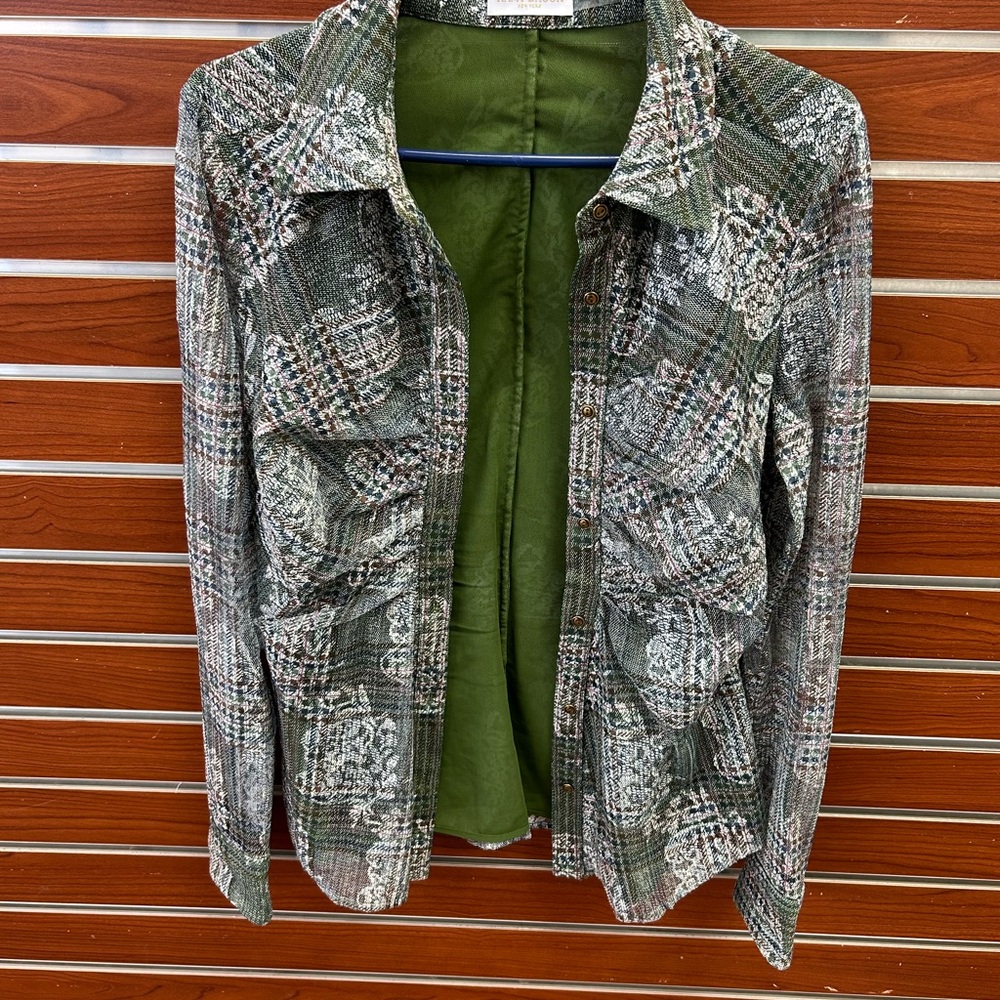 Ramy Brook Green and White Utility Jacket